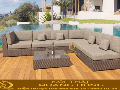 Sofa ngoài trời đan sợi nhựa giả mây đẹp và chất lượng tại Tp. HCM 5