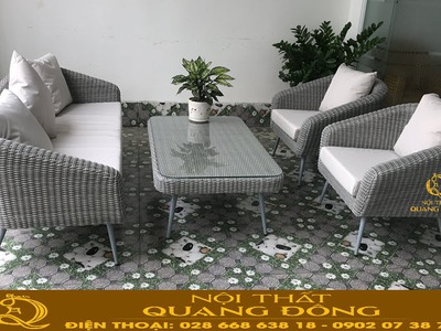 Sofa ngoài trời đan sợi nhựa giả mây đẹp và chất lượng tại Tp. HCM 7