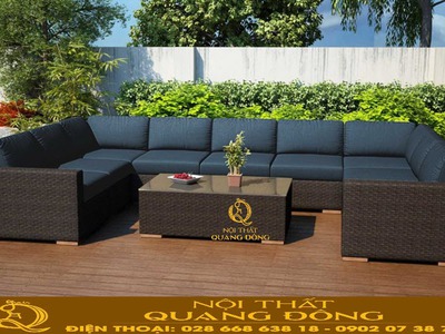 Sofa ngoài trời đan sợi nhựa giả mây đẹp và chất lượng tại Tp. HCM 2