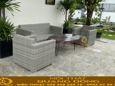 Sofa ngoài trời đan sợi nhựa giả mây đẹp và chất lượng tại Tp. HCM 0