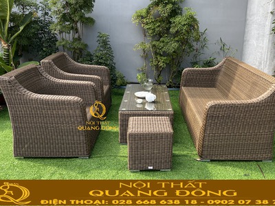 Sofa ngoài trời đan sợi nhựa giả mây đẹp và chất lượng tại Tp. HCM 4
