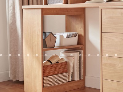 Bàn Học Trẻ Em Gỗ MDF Màu Vàng Vân Gỗ Thanh Lịch 0