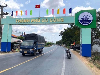 Bán đất mặt tiền quốc lộ 50, TP gò công   SHR  600tr 100m2 - xây dựng tự do  0