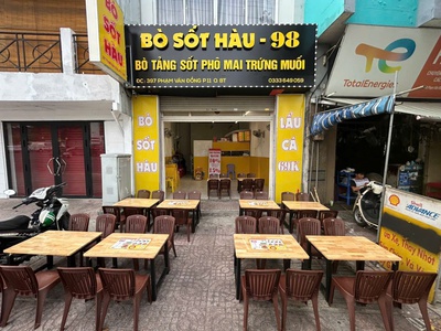 Sang nhượng quán bò sốt hàu   mặt bằng đẹp, khu vực đắc địa phạm văn đồng 4