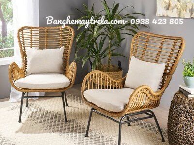 Bàn ghế mây nhựa ban công 0