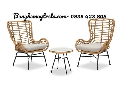 Bàn ghế mây nhựa ban công 2