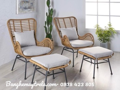 Bàn ghế mây nhựa ban công 4