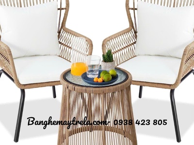 Bàn ghế mây nhựa ban công 6