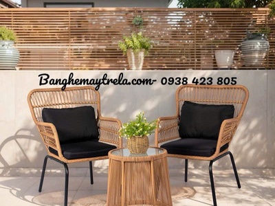 Bàn ghế mây nhựa ban công 7