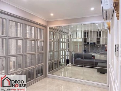 Gương trang trí khung kim loại cho sảnh tiếp tân 0
