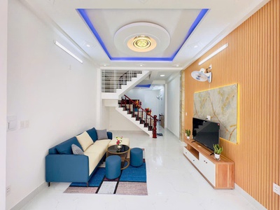 Nhà mới cực đẹp 1 trệt 1 lầu 4mx14m ô tô đỗ cửa full nội thất lâm thị hố TCH 3