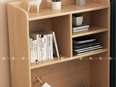 Bàn Học Trẻ Em Gỗ Cao Su Có Kệ Sách Thông Minh 1