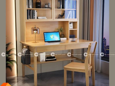 Bàn Học Trẻ Em Gỗ Cao Su Ghép Tự Nhiên Phủ Sơn Đa Năng 2
