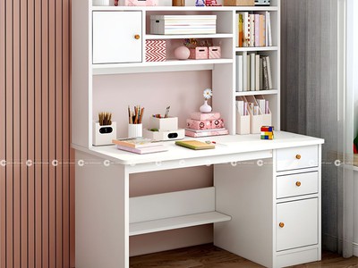 Bàn Học Trẻ Em Gỗ Công Nghiệp Màu Trắng Tinh Tế 1