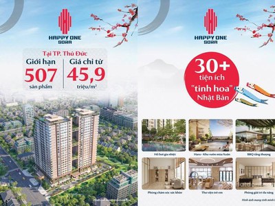Căn hộ Happy One Sora MT Phạm Văn Đồng - giá từ 45.9 tr/m2 - CK 12.5-bộ quà tặng th 5 trị giá 20tr 0