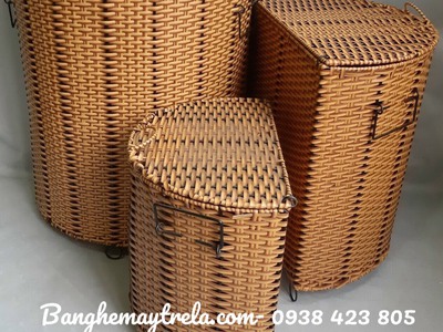 Sọt đựng đồ nhựa giả mây 2