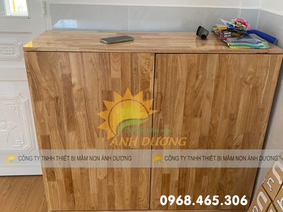 Tủ đựng chăn gối mầm non, tủ gỗ nhà trẻ mầm non 0