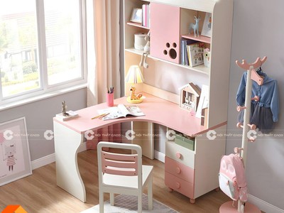 Bàn Học Trẻ Em Gỗ Công Nghiệp MDF Chữ L Dễ Thương 1