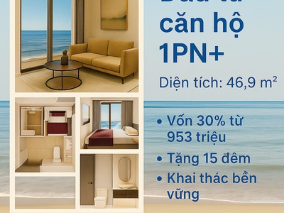 Chỉ với hơn 2 tỷ, bạn đã sở hữu căn hộ biển pháp lý lâu dài   tiềm năng tăng giá cao . 1pn  49m : 0