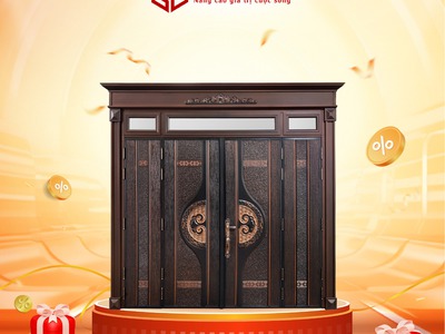 Cửa thép vân gỗ 1