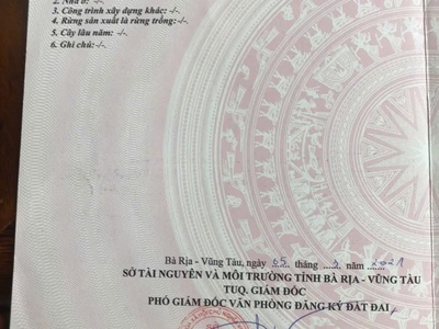 Chủ cần bán 825mv 2 mt 100 thổ cư tóc tiên  phú mỹ 1