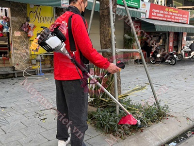 Máy cắt cỏ vai chạy xăng 4 thì Cali CL35 đỏ giá rẻ 0