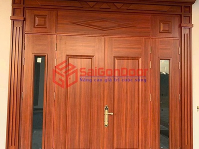 Cửa thép vân gỗ 1