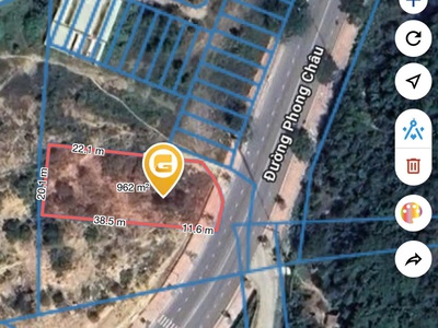 Bán lô đất mặt tiền đường phong châu   vị trí đẹp, giá tốt - dt 824m2 - giá bán 5ty36trieu - liên 1
