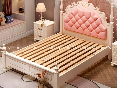 Giường Ngủ Trẻ Em Màu Hồng Xinh Xắn Cho Bé Gái 1