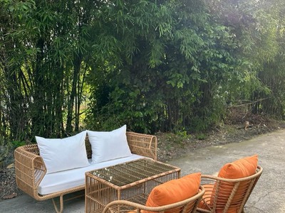 Bàn ghế giả mây sân vườn 1