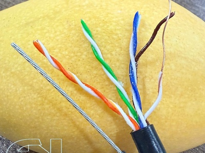 Cáp mạng CAT5e UTP đồng dầu chạy có dây gia cường trợ lực ngoài trời - Outdoor ACT-5LANOD-305BKO 3