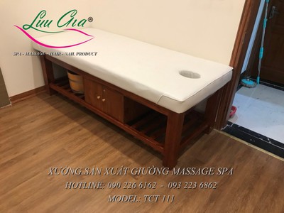 Giường matxa toàn thân khung gỗ giá rẻ tại hạ long, quảng ninh 1