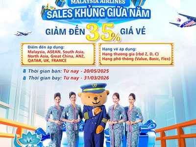 Malaysia Airlines tung ưu đãi giữa năm bay đa quốc gia, giảm đến 35 0