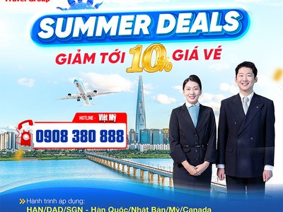 Korean Air Sale đậm sâu Giảm đến 10 giá vé 0