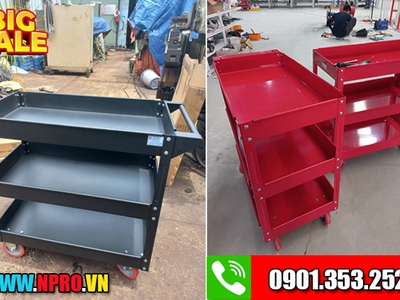 Xe đẩy dụng cụ 3 ngăn - tặng kèm móc treo đồ nghề 0