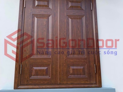 Cửa thép vân gỗ 1