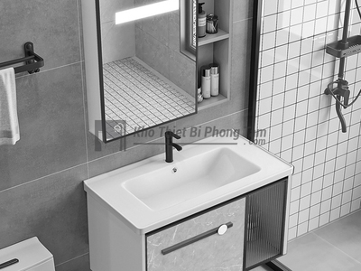 Tủ Lavabo Nhôm Màu Xám Cao Cấp CODOR T7638 0