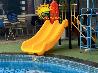 Cầu trượt trẻ em máng nhựa đôi nhập khẩu G, cầu trượt trẻ em 0