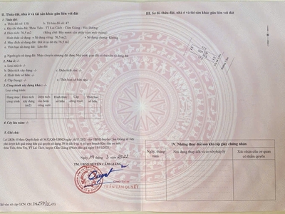 Đất đấu giá thôn tiền tt lai cách   gần cổng kcn đại an   76.5m , giá chỉ 2.x tỷ rẻ nhất khu 3