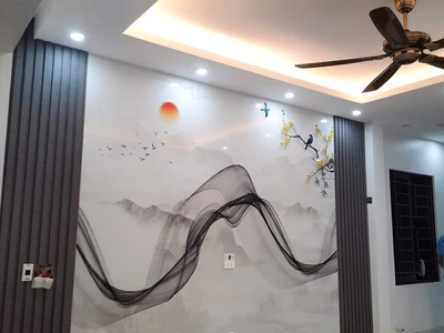 Vách pvc kết hợp lam sóng 3