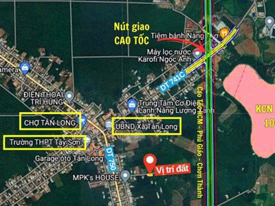 Bán đất sổ sẵn Tân Long, gần chợ đông dân 2
