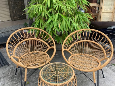 Bàn ghế cafe mây nhựa ban công 0