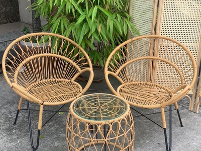 Bàn ghế cafe mây nhựa ban công 3