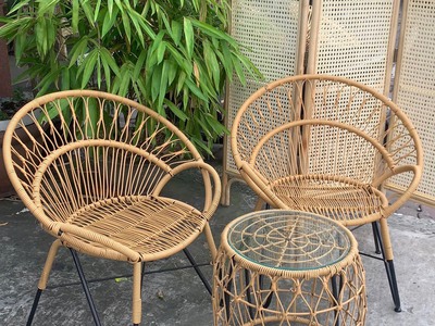 Bàn ghế cafe mây nhựa ban công 4
