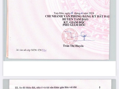 Bán đất tại Thị Trấn Tam Đảo, Tam Đảo, Vĩnh Phúc. Giá chỉ 70 triệu/m2 1