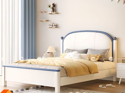 Giường Ngủ Trẻ Em Màu Xanh Phối Trắng Xinh Xắn 3