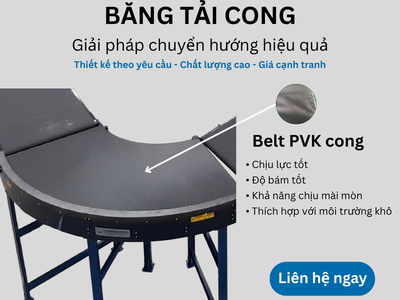 Băng tải cong sử dụng belt PVK 2