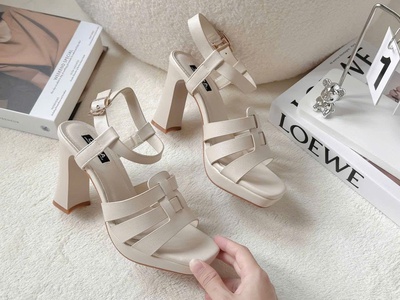 Giày sandal cao gót đúp 7cm quai ngang thanh lịch 3