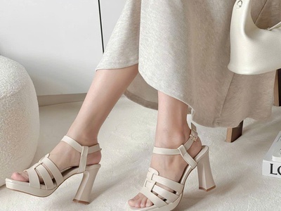 Giày sandal cao gót đúp 7cm quai ngang thanh lịch 5