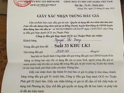 Chính chủ cần tiền bán gấp   lô đất đẹp số 33 khu giãn dân đồng thanh, kim động, hưng yên   giá tốt 1